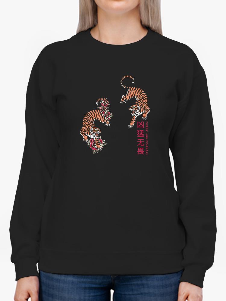 Fierce And Fearless Tigers Sweatshirt -SmartPrintsInk Designs