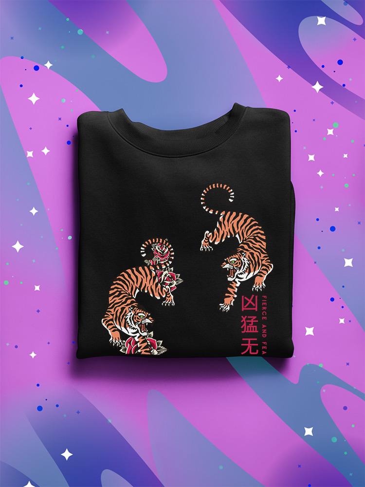 Fierce And Fearless Tigers Sweatshirt -SmartPrintsInk Designs