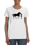 Horse And Girl Shadows T-shirt -SmartPrintsInk Designs