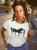 Horse And Girl Shadows T-shirt -SmartPrintsInk Designs