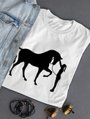 Horse And Girl Shadows T-shirt -SmartPrintsInk Designs