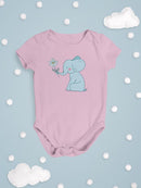 Elephant With A Flower Bodysuit -SmartPrintsInk Designs