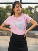 Elephant With A Flower T-shirt -SmartPrintsInk Designs