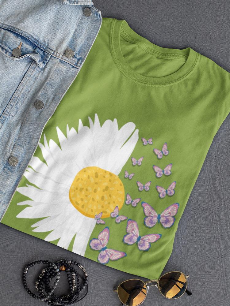 Flower And Butterflies T-shirt -SmartPrintsInk Designs