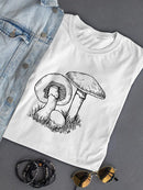 Mushrooms Sketch T-shirt -SmartPrintsInk Designs