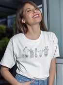 Cacti In Pots T-shirt -SmartPrintsInk Designs