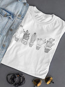 Cacti In Pots T-shirt -SmartPrintsInk Designs