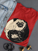 Ying Ang Yang Pugs T-shirt -SmartPrintsInk Designs
