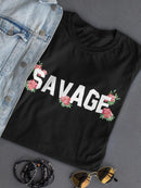 Floral Savage T-shirt -SmartPrintsInk Designs