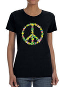 A Floral Peace Sign. T-shirt -SmartPrintsInk Designs