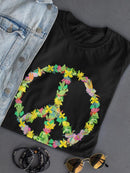 A Floral Peace Sign. T-shirt -SmartPrintsInk Designs