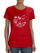 Moon With Flowers T-shirt -SmartPrintsInk Designs