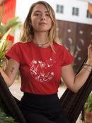 Moon With Flowers T-shirt -SmartPrintsInk Designs