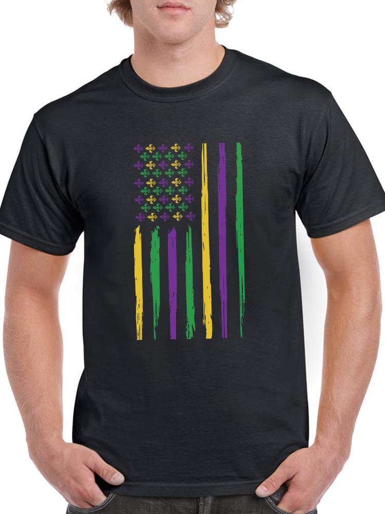 Mardi Gras American Flag T-shirt -SmartPrintsInk Designs