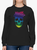 Flower Skull Sweatshirt -SmartPrintsInk Designs