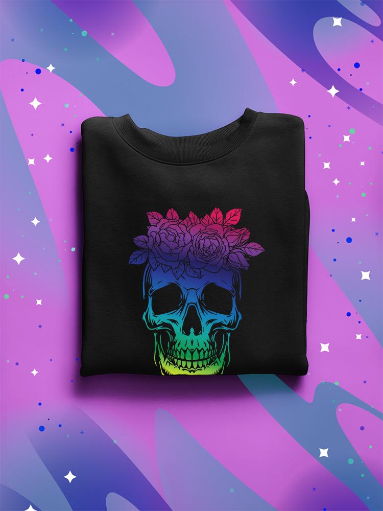 Flower Skull Sweatshirt -SmartPrintsInk Designs