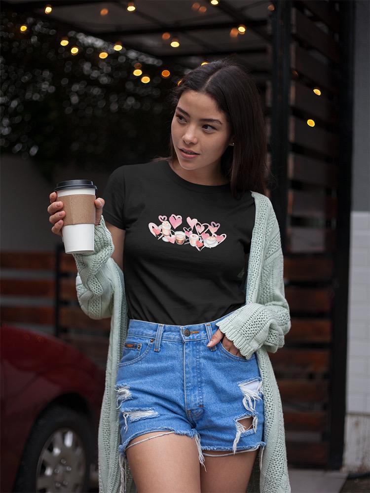 Coffee Love Shaped T-shirt -SmartPrintsInk Designs
