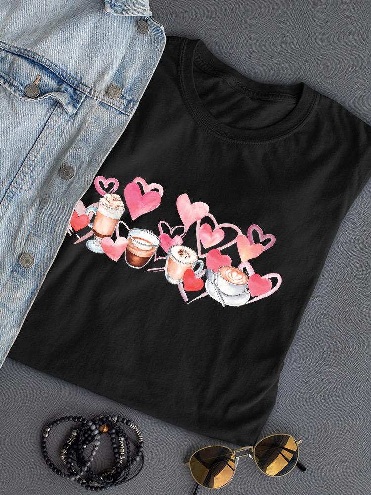 Coffee Love Shaped T-shirt -SmartPrintsInk Designs