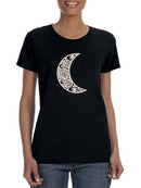 Flower Moon Shaped T-shirt -SmartPrintsInk Designs