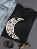 Flower Moon Shaped T-shirt -SmartPrintsInk Designs