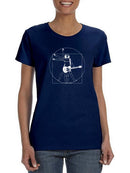 Vitruvian Rocking Man Shaped T-shirt -SmartPrintsInk Designs