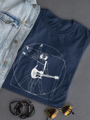Vitruvian Rocking Man Shaped T-shirt -SmartPrintsInk Designs