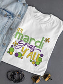 It's Mardi Gras Y'all Shaped T-shirt -SmartPrintsInk Designs