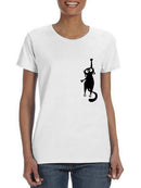 Kitten Hanging On Paw Shaped T-shirt -SmartPrintsInk Designs