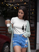 Kitten Hanging On Paw Shaped T-shirt -SmartPrintsInk Designs