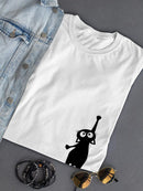 Kitten Hanging On Paw Shaped T-shirt -SmartPrintsInk Designs