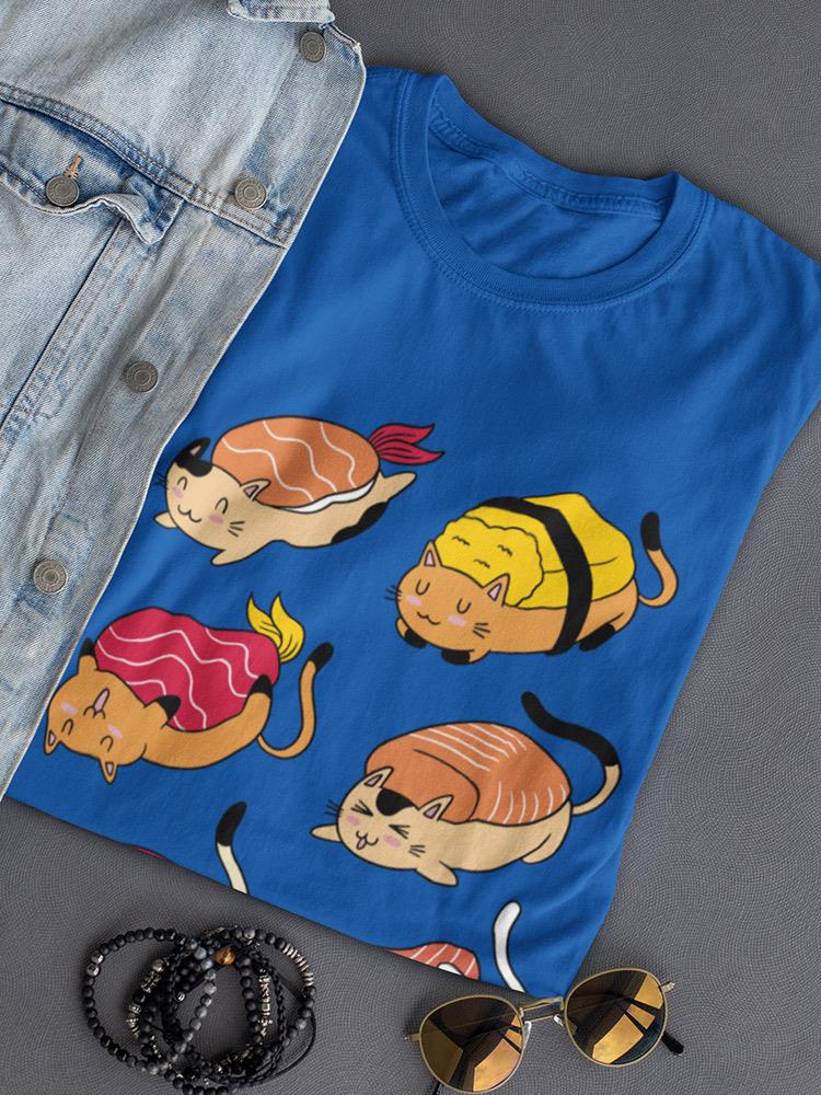Sushi Cats Shaped T-shirt -SmartPrintsInk Designs