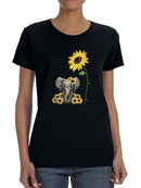 Elephant Sunflowers Shaped T-shirt -SmartPrintsInk Designs