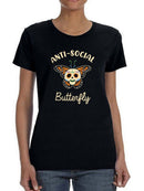 Anti-Social Butterfly Shaped T-shirt -SmartPrintsInk Designs
