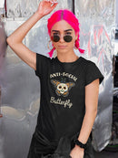 Anti-Social Butterfly Shaped T-shirt -SmartPrintsInk Designs