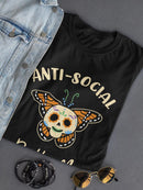 Anti-Social Butterfly Shaped T-shirt -SmartPrintsInk Designs