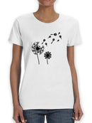 Fading Dandelion Shaped T-shirt -SmartPrintsInk Designs