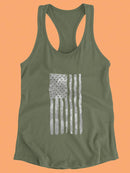 American Flag Flowers Racerback Tank -SmartPrintsInk Designs
