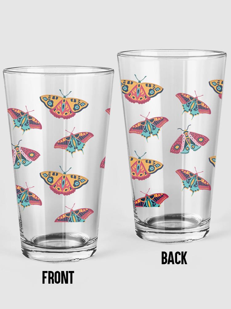 Butterflies Pattern Pint Glass -SmartPrintsInk Designs