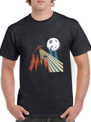 Ufo And Moon T-shirt -SmartPrintsInk Designs