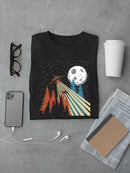 Ufo And Moon T-shirt -SmartPrintsInk Designs