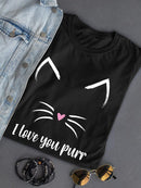 I Love You Purr Shaped T-shirt -SmartPrintsInk Designs