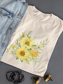 Yellow Flowers T-shirt -SmartPrintsInk Designs