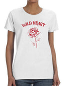 Wild Heart Flower Shaped T-shirt -SmartPrintsInk Designs