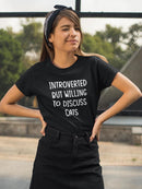 Introverted Cat Lover Shaped T-shirt -SmartPrintsInk Designs