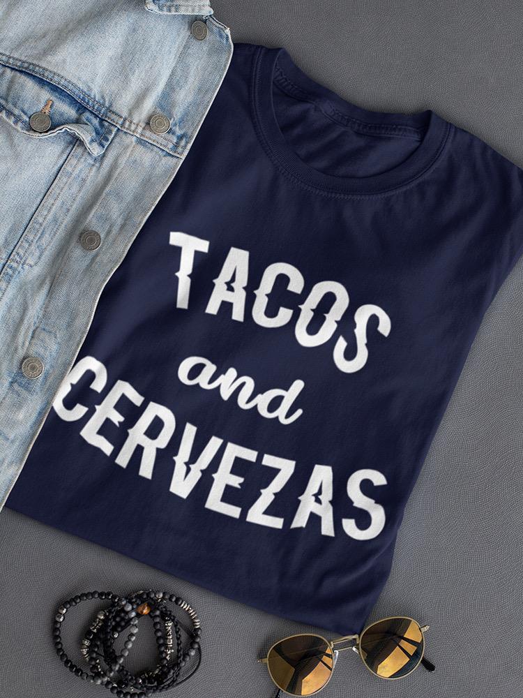 Tacos And Cervezas Shaped T-shirt -SmartPrintsInk Designs