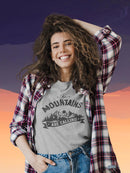 The Mountains Are Calling! Shaped T-shirt -SmartPrintsInk Designs