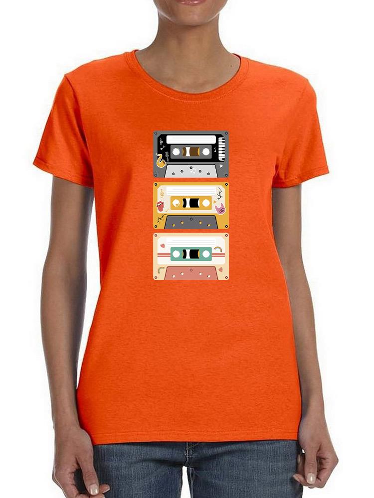 Retro Cassettes Art Shaped T-shirt -SmartPrintsInk Designs