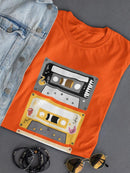Retro Cassettes Art Shaped T-shirt -SmartPrintsInk Designs