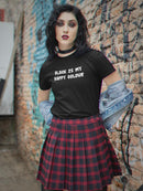 Black Is My Happy Colour Shaped T-shirt -SmartPrintsInk Designs