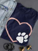 Heart With Paw Shaped T-shirt -SmartPrintsInk Designs